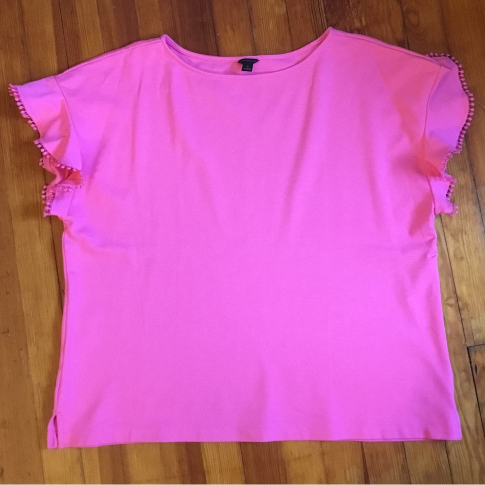 Ann Taylor Pink Ruffle Sleeve Top, Size XL